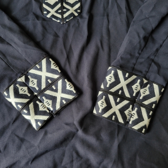 Tory Burch Ariana Embroidered Knit Trimmed Tunic Size 2 - Picture 2 of 8